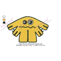 Yellow Monster Embroidery Design